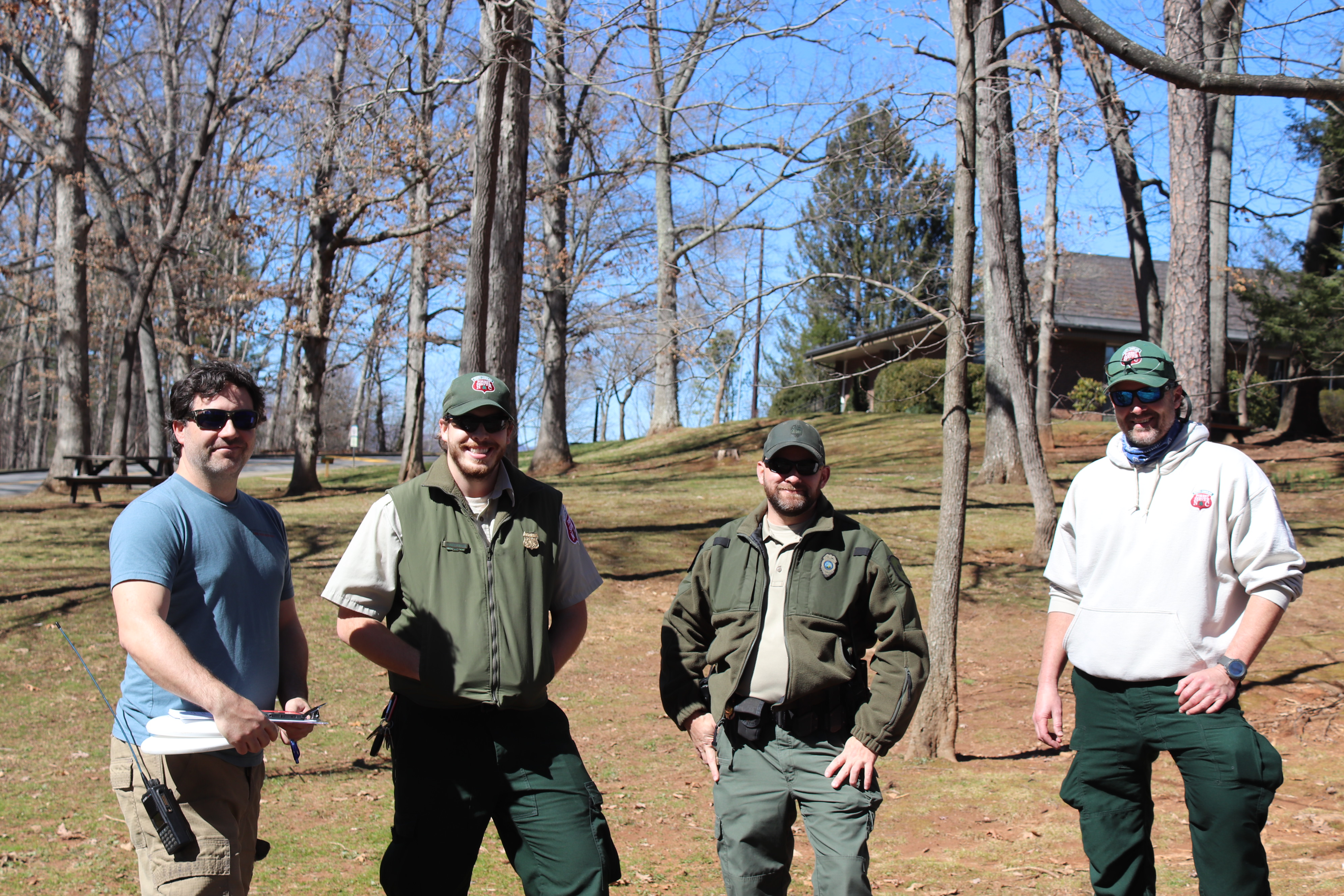 NC Forest Service people playing disc golf