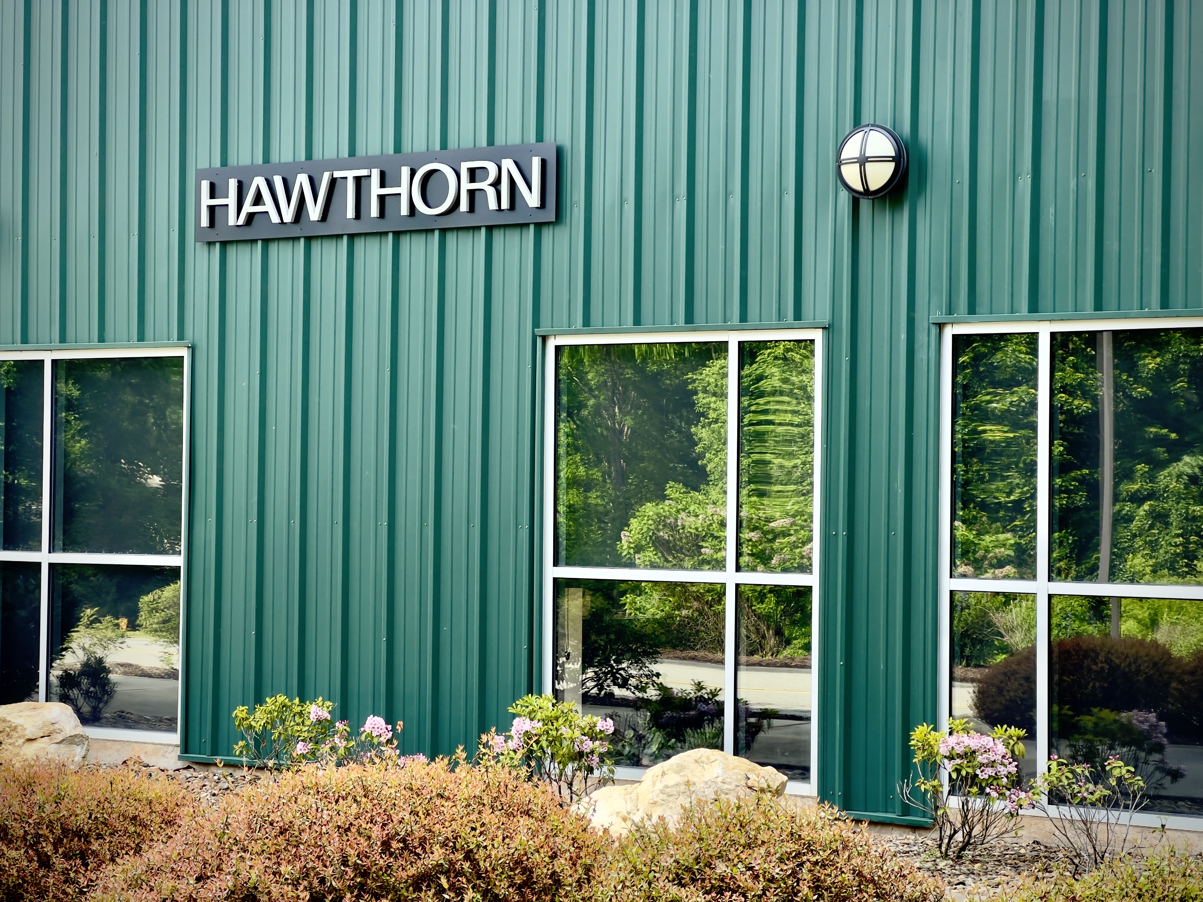 outside of the hawthorn building on the campus of Haywood Community College