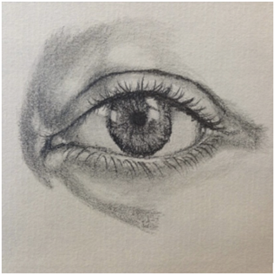 Reaslistic drawing of a human eye