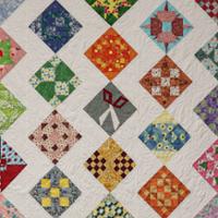 quilt white with colored block squares
