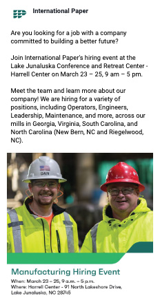 International Paper job fair from social media
