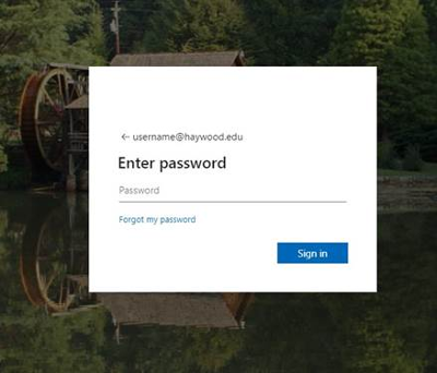 Screenshot of password entry screen. There is a link for "forgot your password" under the entry field in the form. 