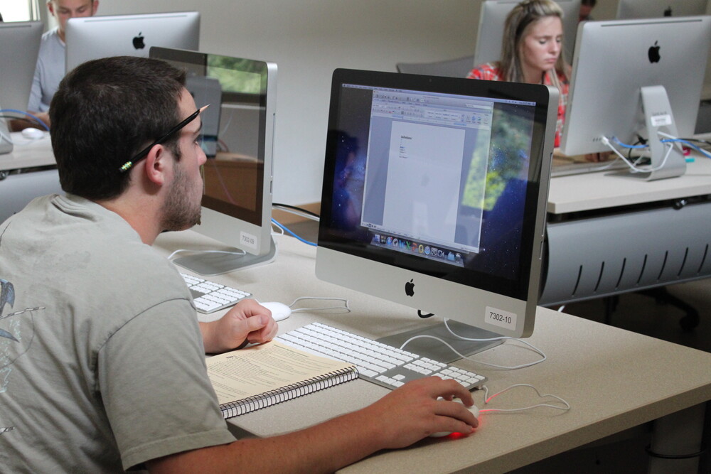 Student at a computer