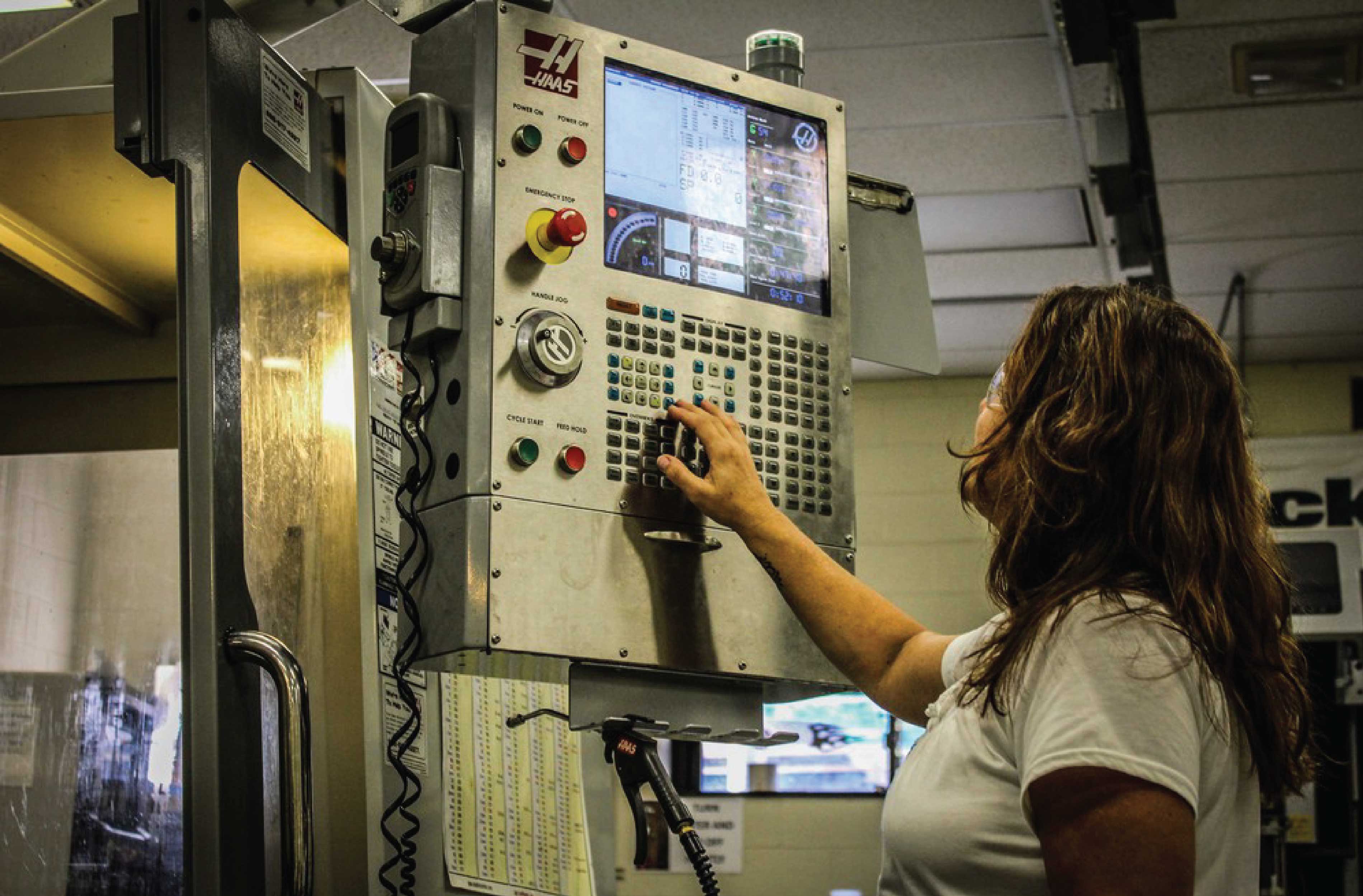 woman machining