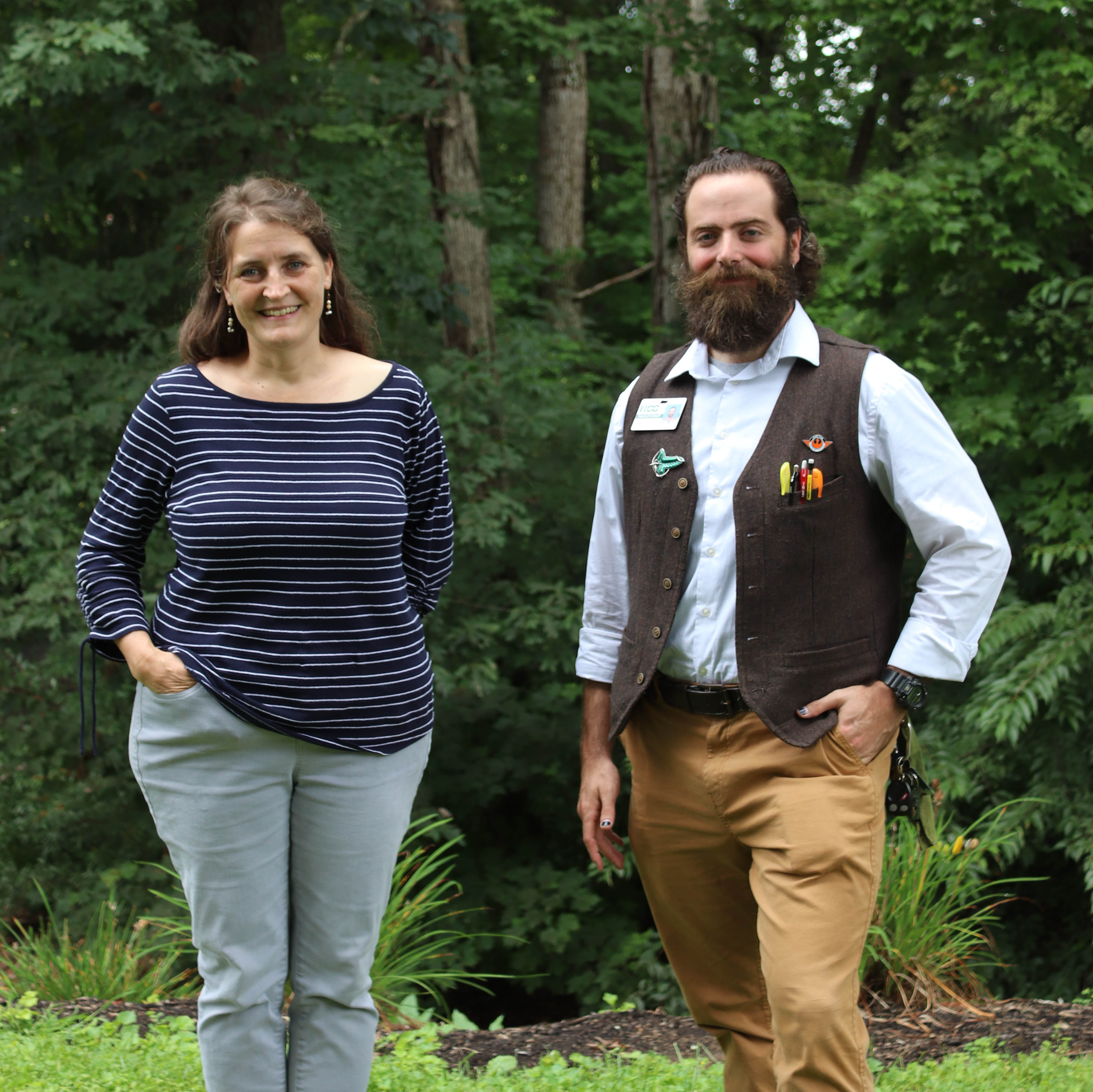 Stephanie Wampler and Calab Tate near trees