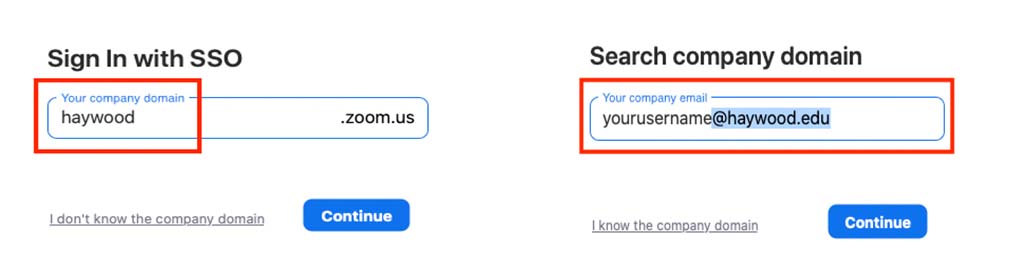 how to log in to sso and do company search screenshot