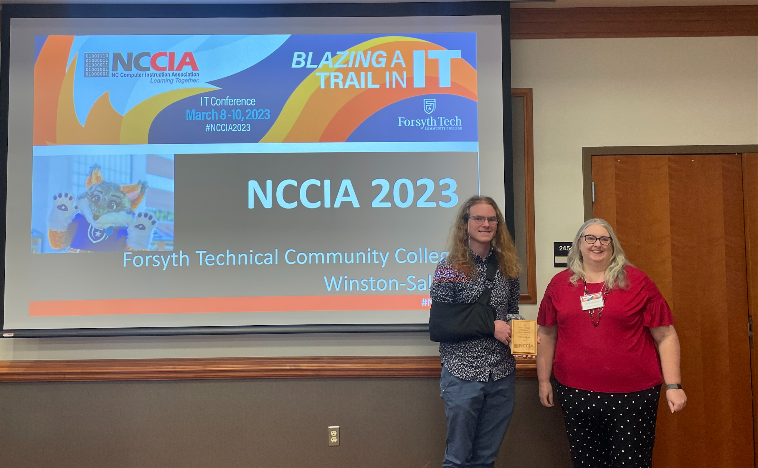 Aiden Sheenan with Veronica Dooley at NCCIA 2023 conference