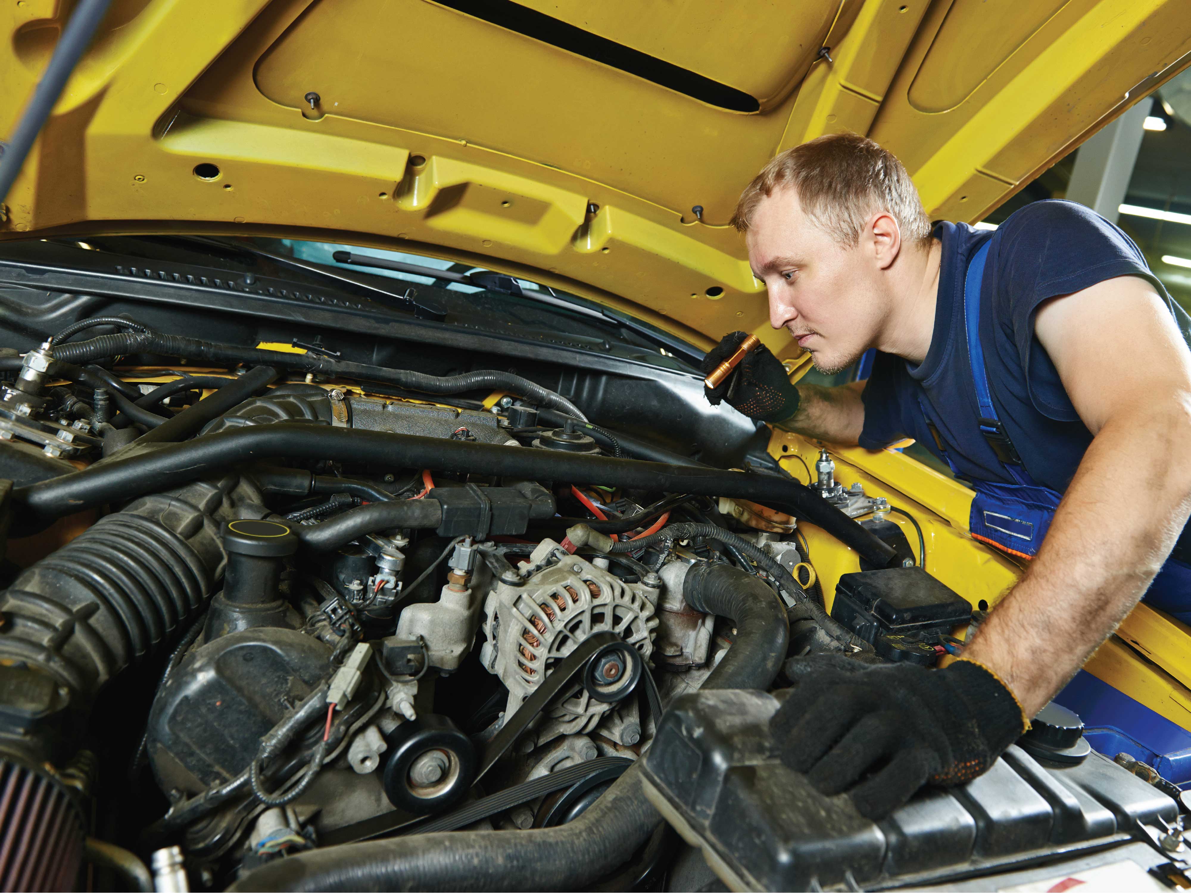 diesel engines in garage