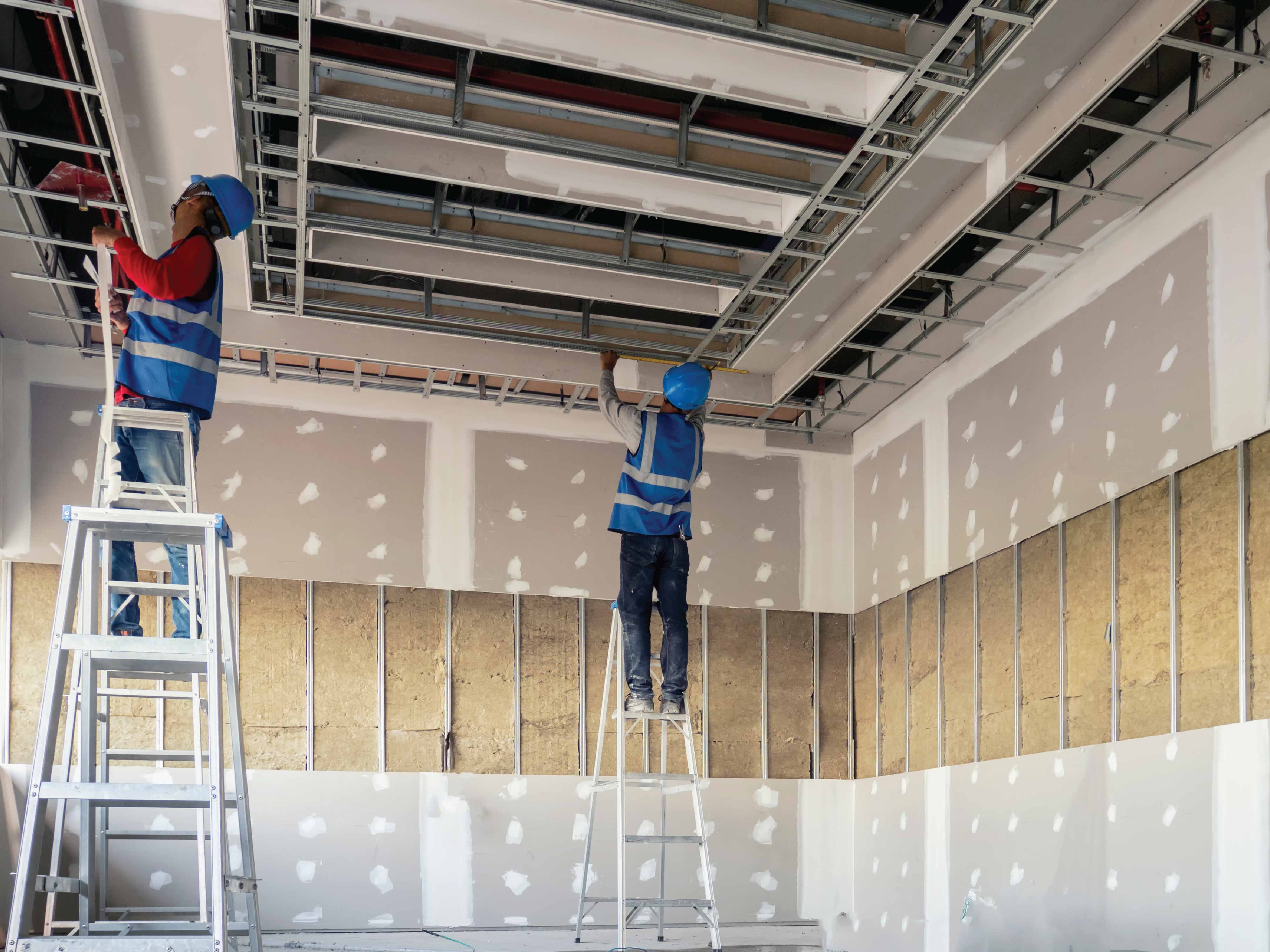 men working on building