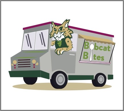 bobcat bites logo with food truck